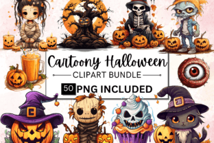 Cute Halloween PNG Clipart Bundle Graphic by DigiDreamWorld · Creative ...