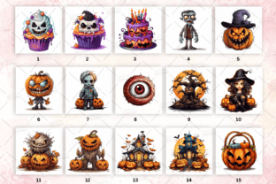 Cute Halloween PNG Clipart Bundle Graphic by DigiDreamWorld · Creative ...
