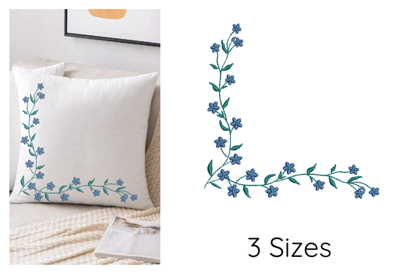 Floral Corner Embroidery Design