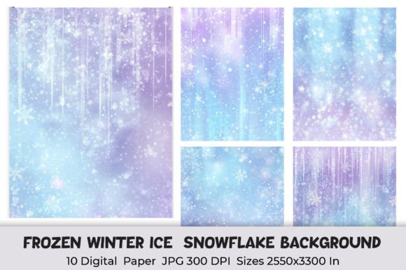 Frozen Winter Ice Snowflake Background