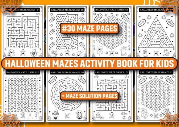 Halloween Mazes Activity Book for Kids