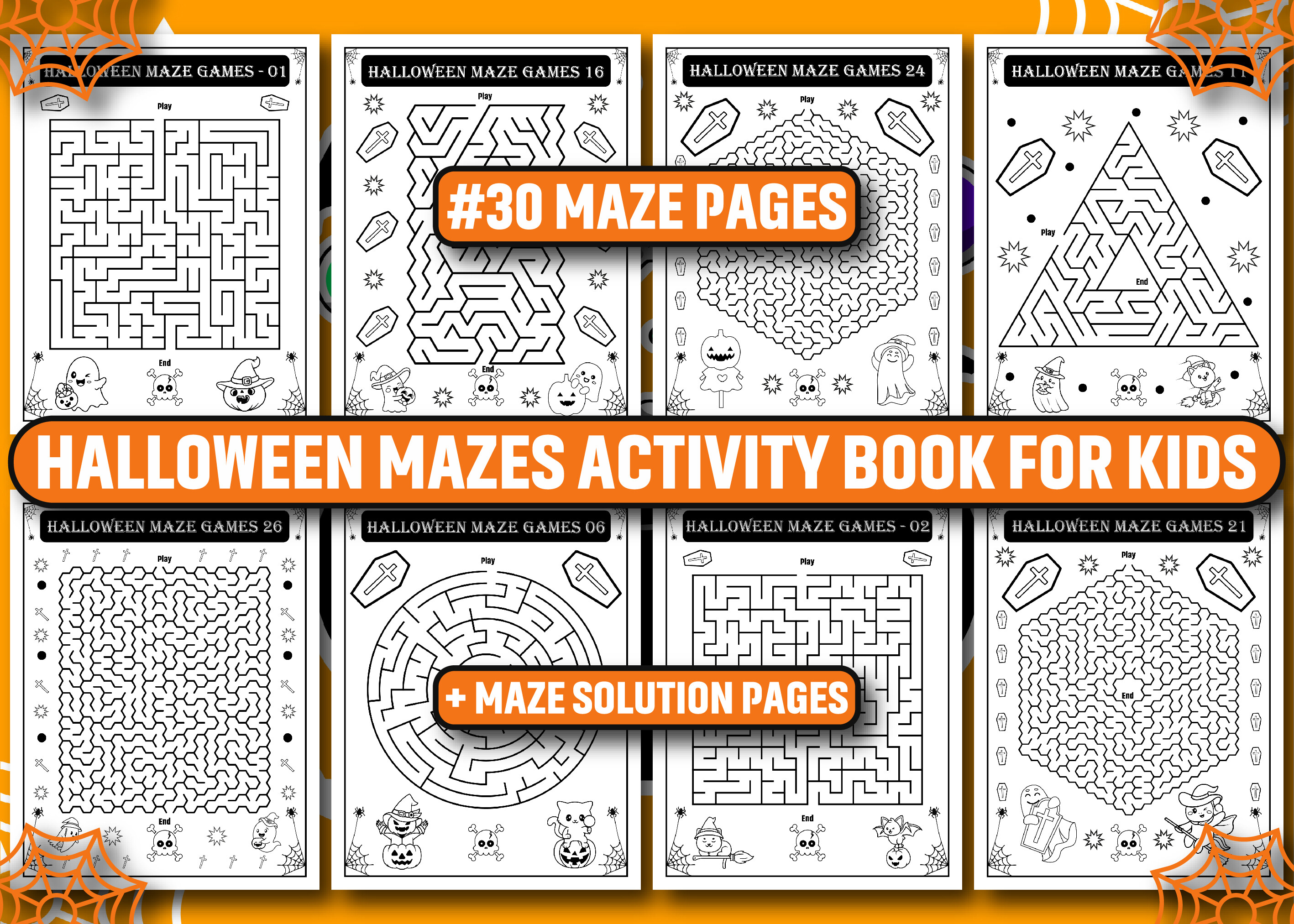 Halloween Mazes Activity Book for Kids