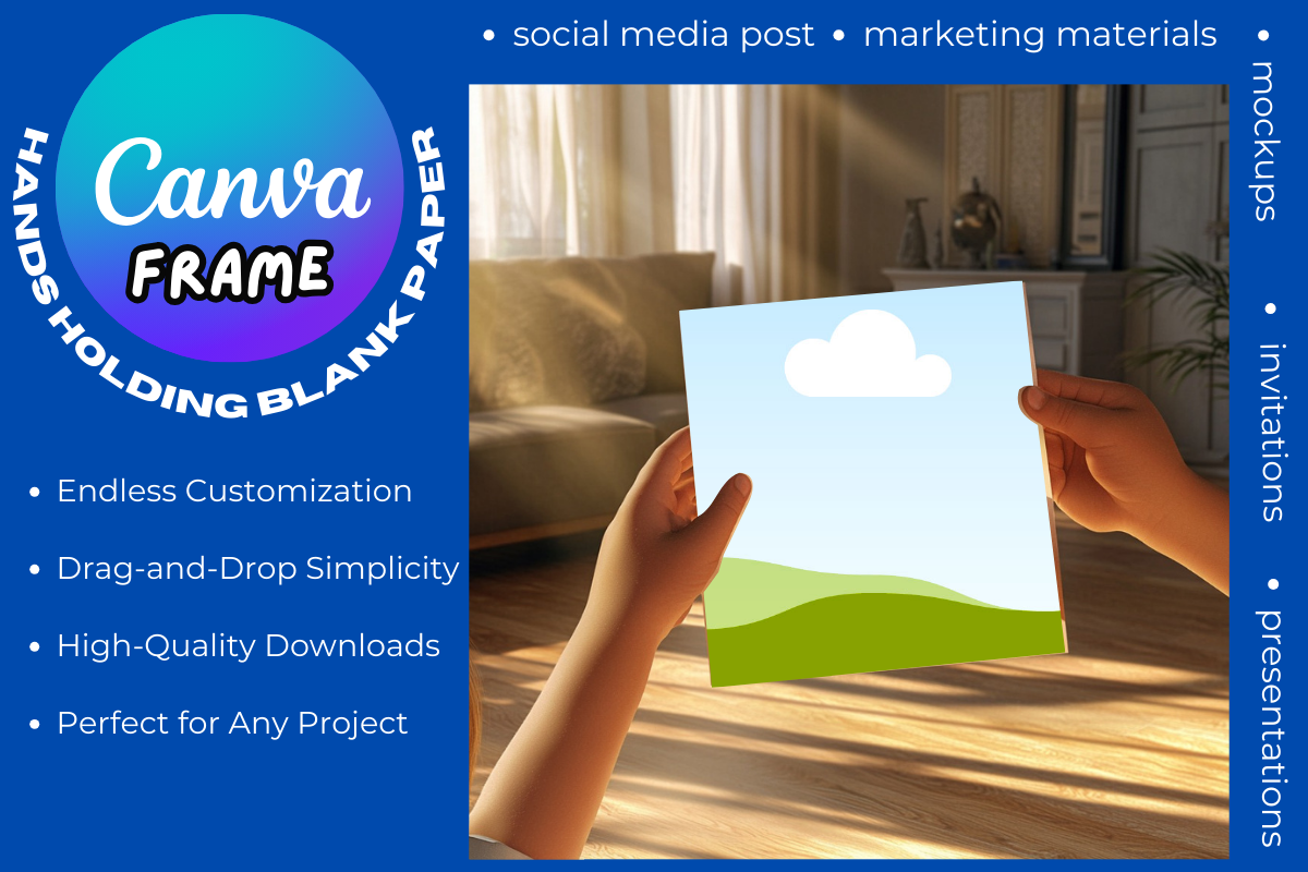 Hands Holding Editable Canva Frame Graphic by LuxXpression · Creative ...