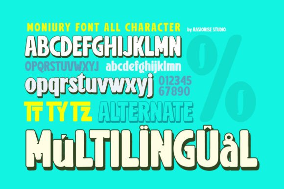 Moniury Font PNG with transparent background - Preview 4