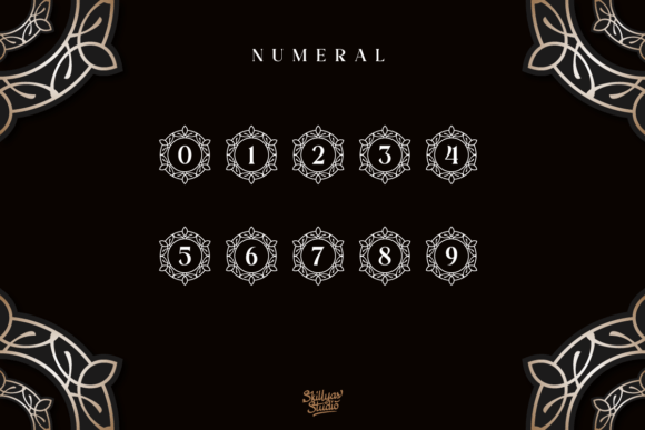 Royalty Floral Monogram Font PNG with transparent background - Preview 3