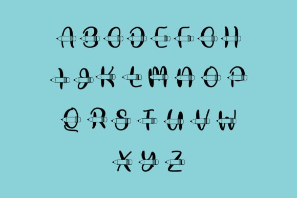 Simple Pencil Monogram Font font preview - 1