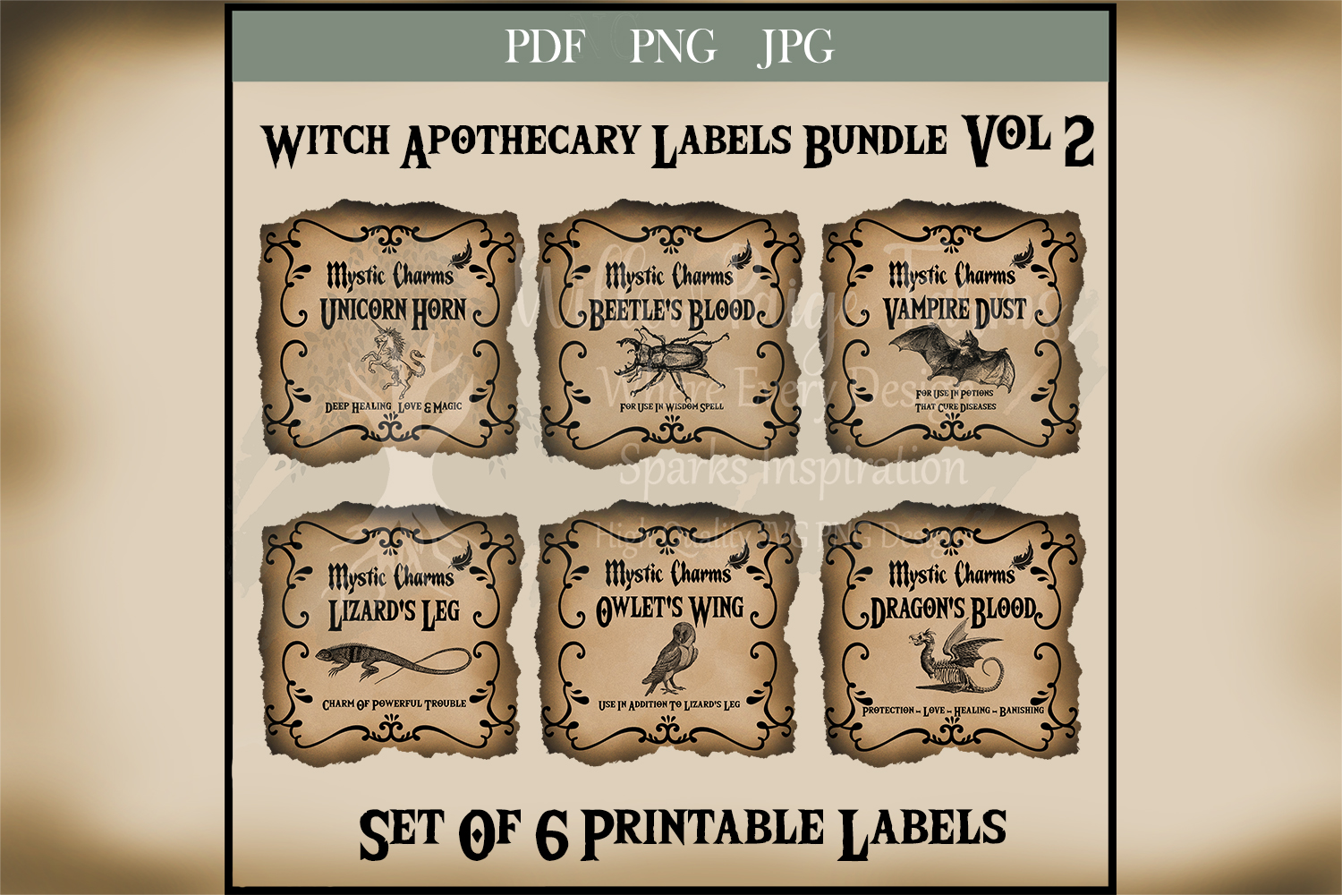 Witches Apothecary Labels Bundle Vol 2 Graphic by willowpaigefarms ...