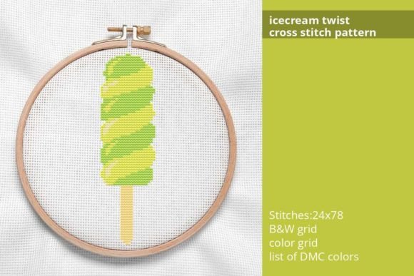 Icecream Twist Cross Stitch Pattern