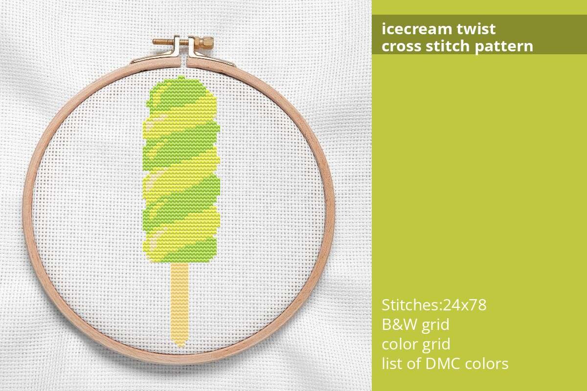Icecream Twist Cross Stitch Pattern