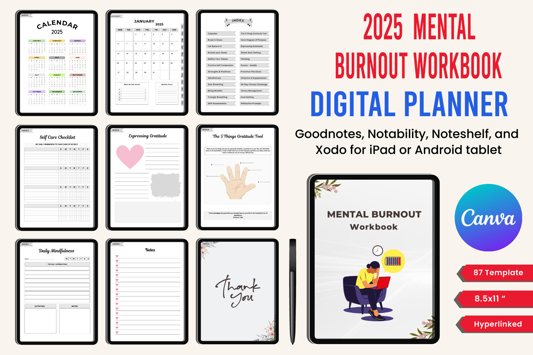 2025 Mental Burnout Workbook Digital Graphic by designmela01 · Creative ...