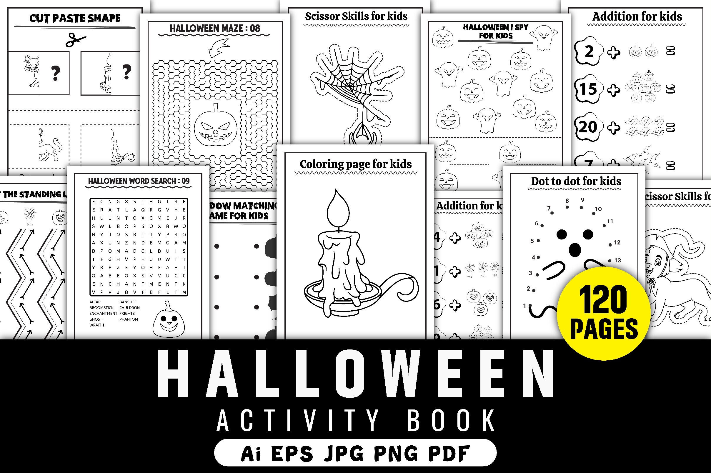 Cute Halloween Activity Book for Kids Graphic by KIDS ZONE · Creative ...