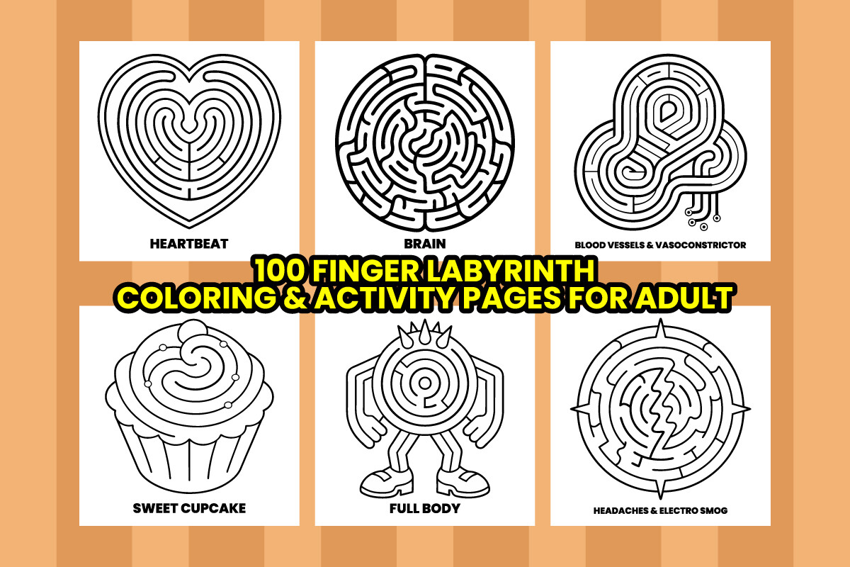 Finger Labyrinth Coloring Pages for KDP