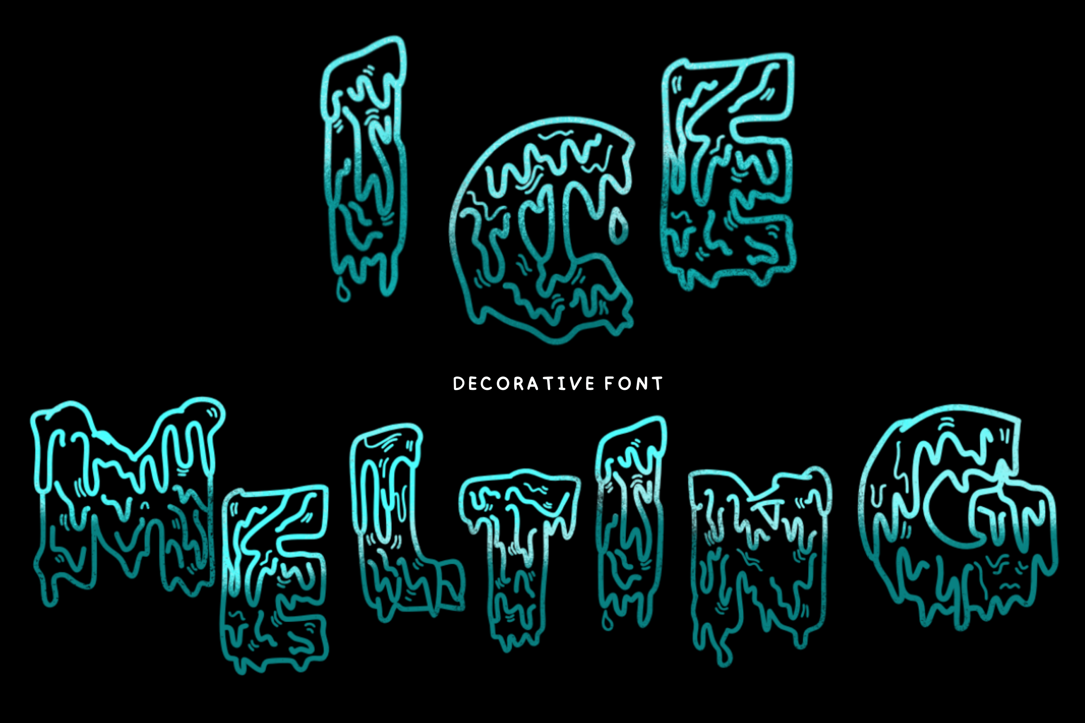 Ice Melting preview: whimsical decorative font