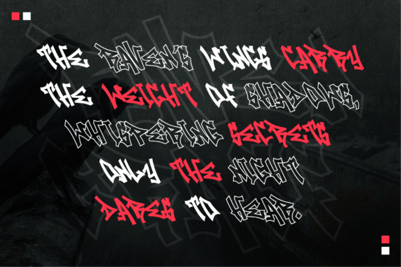 Raven Graff Font PNG with transparent background - Preview 1