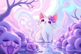 Cute Fantasy Cat 19 Graphic by yaseenbaigart · Creative Fabrica