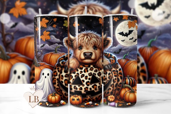 Cute Halloween Cow Tumbler Wrap