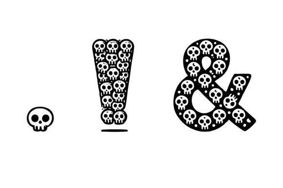 Gothic Skull Font PNG with transparent background - Preview 3