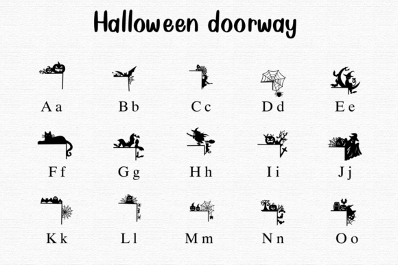 Halloween Doorway Font PNG with transparent background - Preview 1