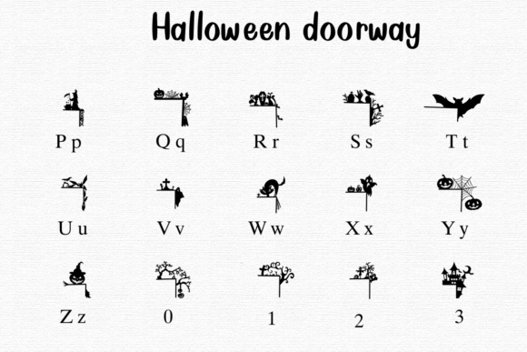 Halloween Doorway Font PNG with transparent background - Preview 2