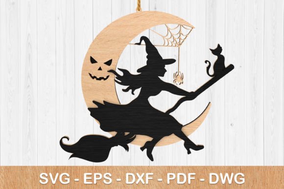 Halloween witch SVG 3D laser cut