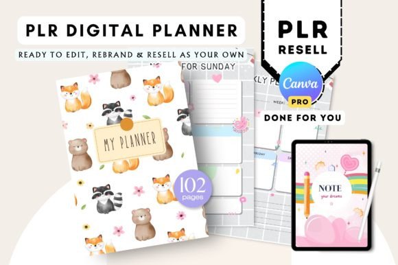 PLR Canva Template Cute Digital Planner Graphic by Tas Creative Studio ...