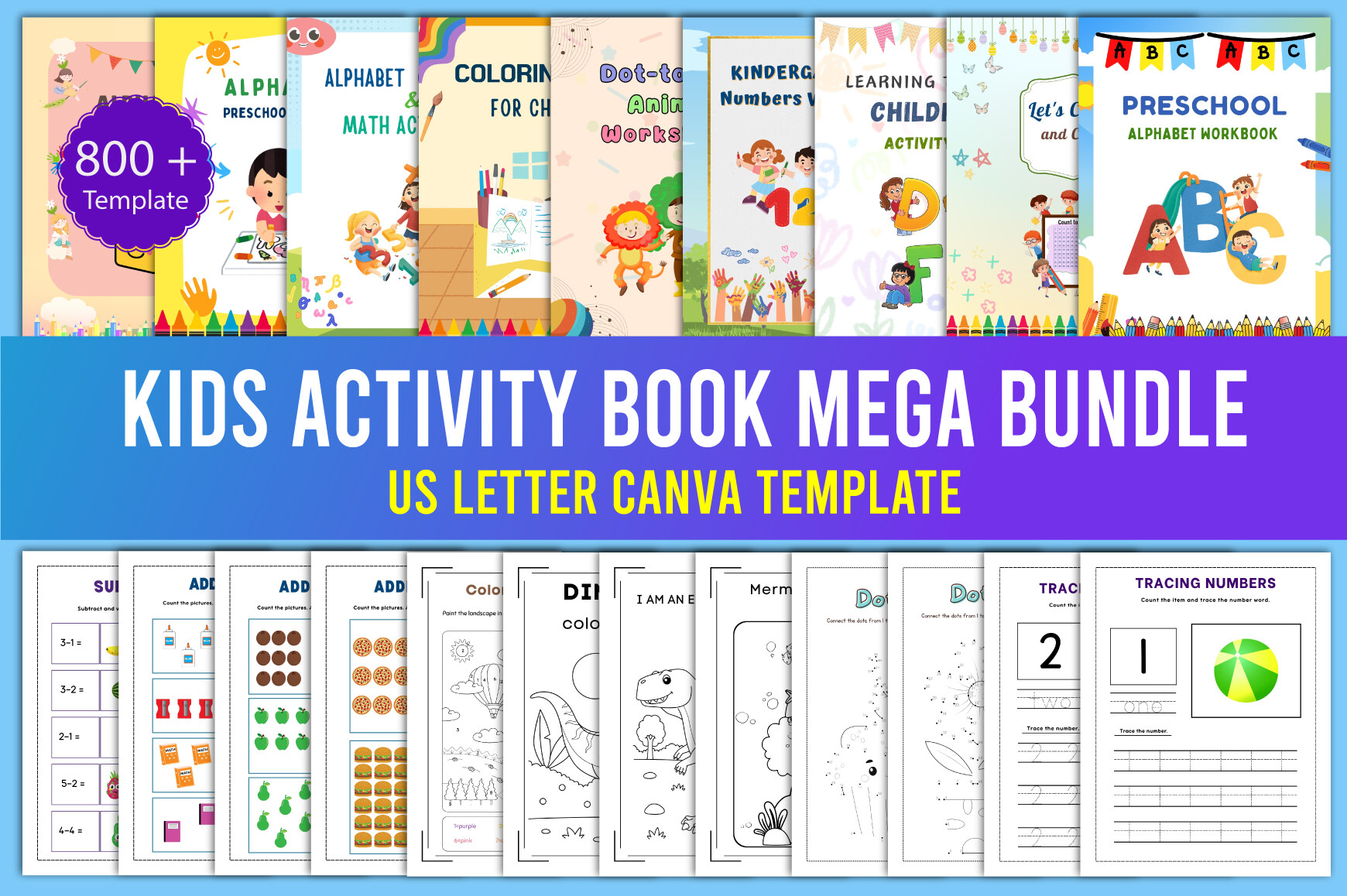 Kids Activity Book Mega Bundle Canva Graphic by designmela01 · Creative ...