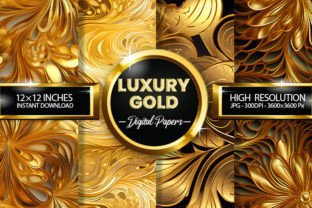 Luxury Gold Digital Papers Graphic by Hurairagraphics · Creative Fabrica
