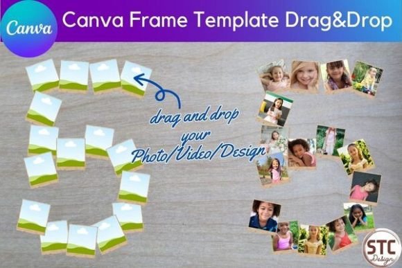 Number Five Photo Collage Canva Frame Graphic by num-STC · Creative Fabrica