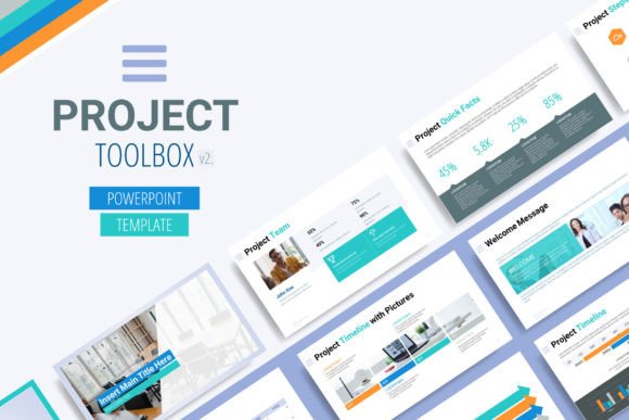 Preview of Project Toolbox Powerpoint Template PowerPoint template