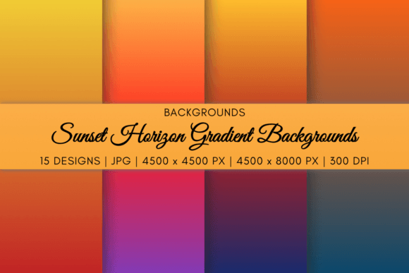 Sunset Horizon Gradient Backgrounds
