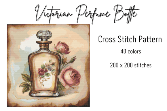 Victorian Perfume Bottle Cross Stitch
