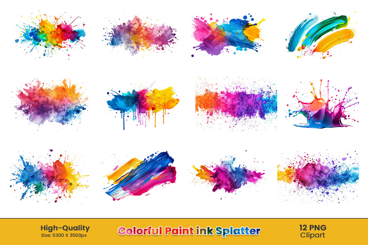 Watercolor Paint Ink Splash Brush Png Graphic by pixeness · Creative ...