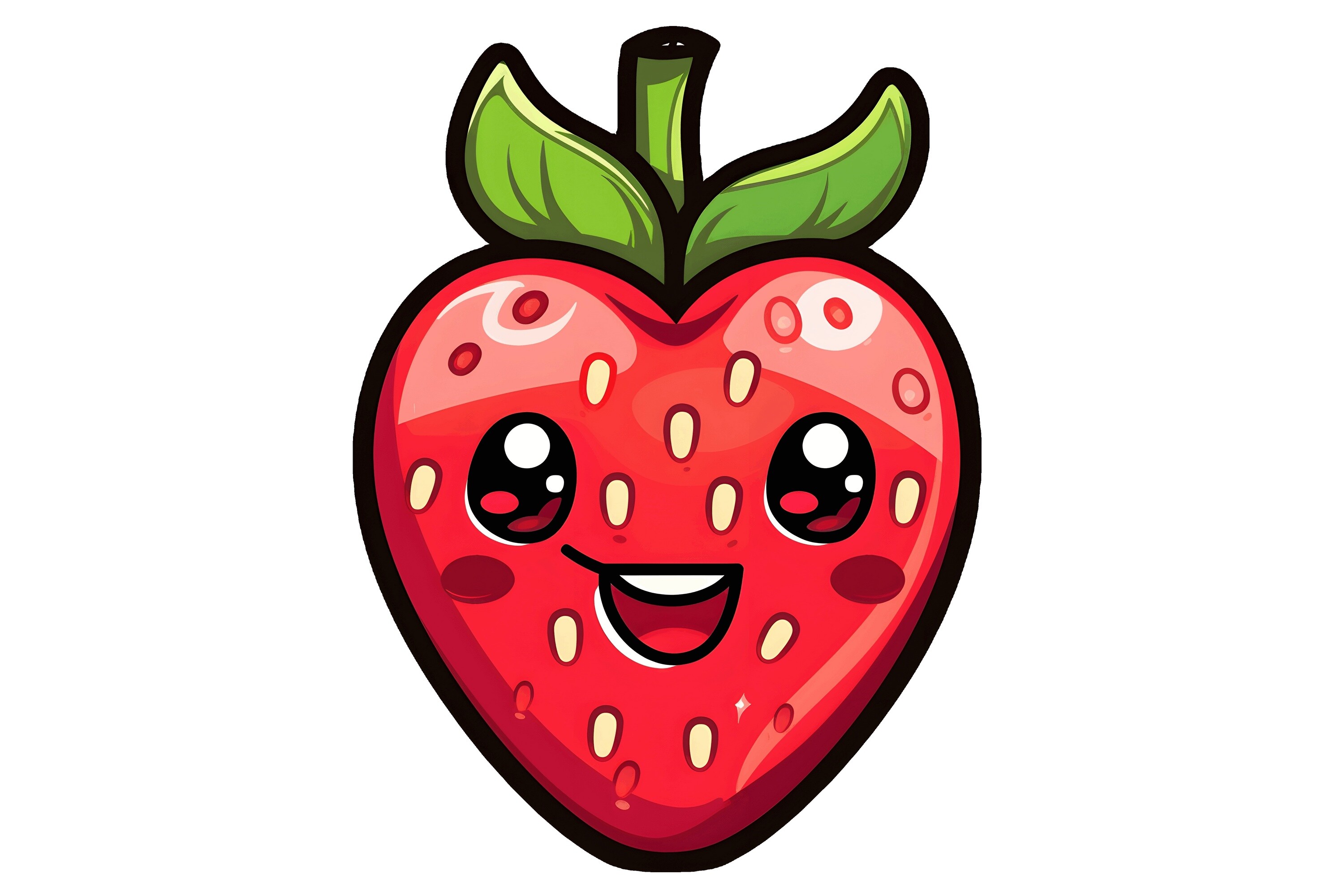 Kawaii Strawberry Clipart Png Graphic by Forhadx5 · Creative Fabrica