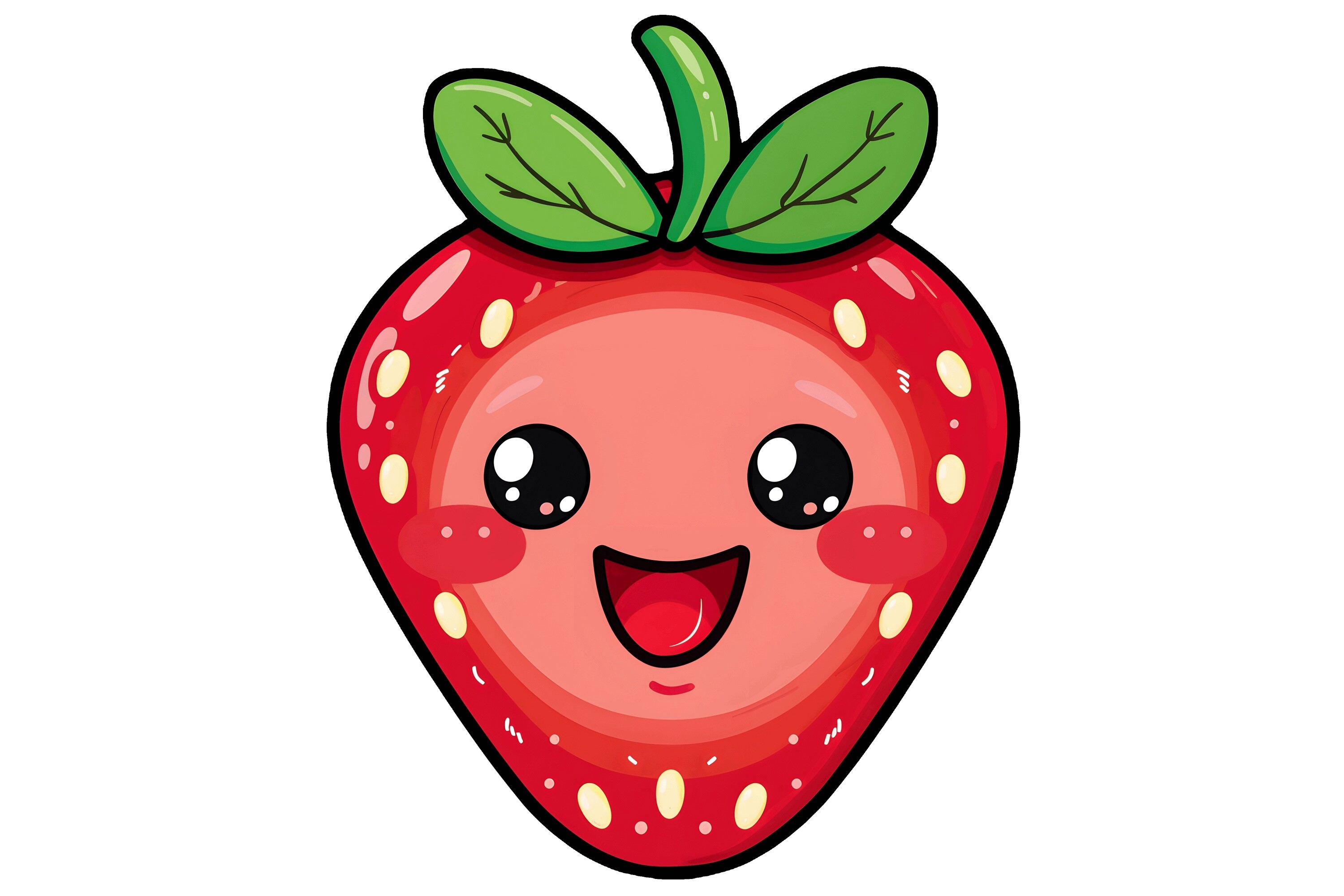 Kawaii Strawberry Clipart Png Graphic by Forhadx5 · Creative Fabrica