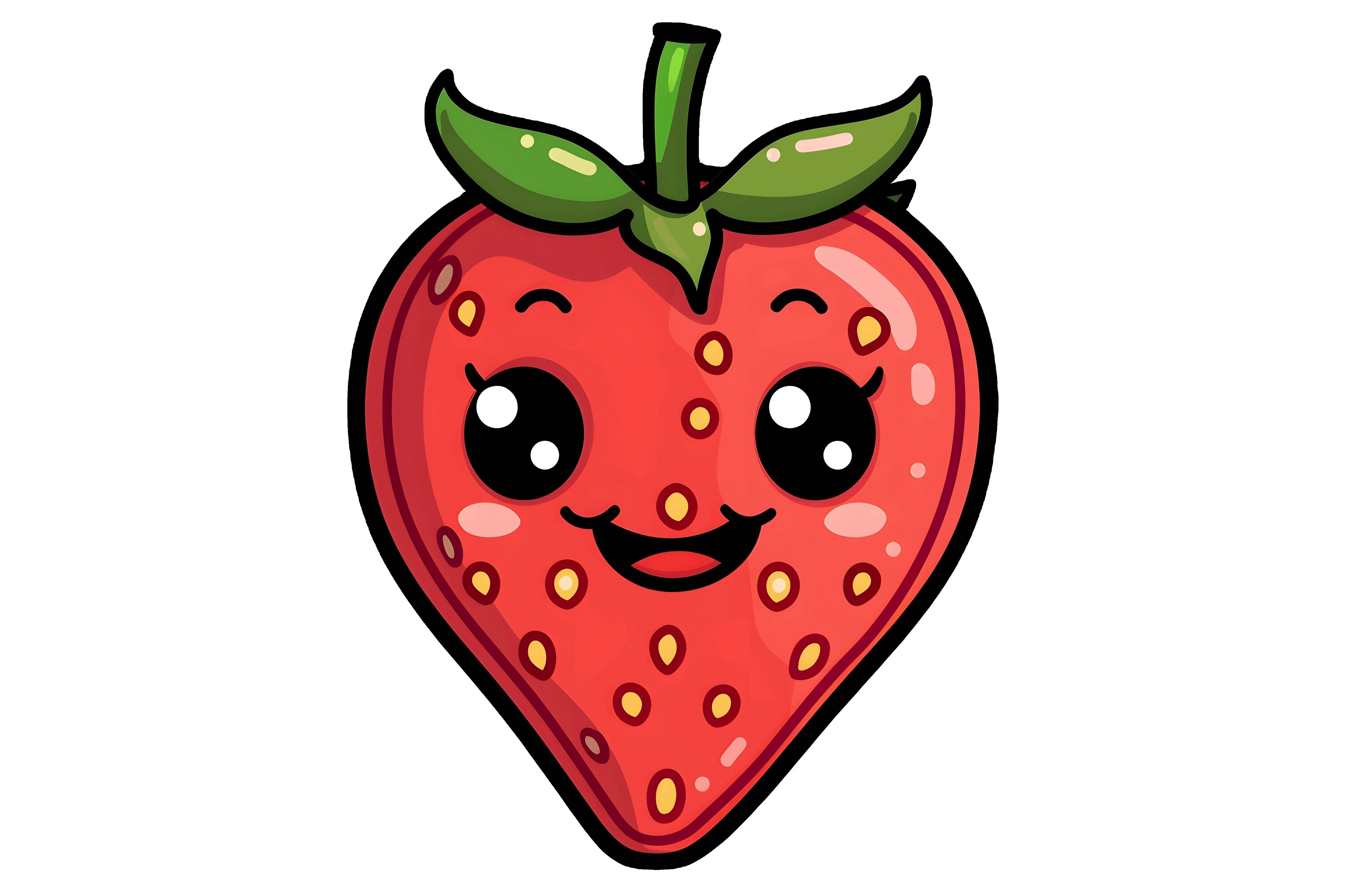 Kawaii Strawberry Clipart Png Graphic by Forhadx5 · Creative Fabrica