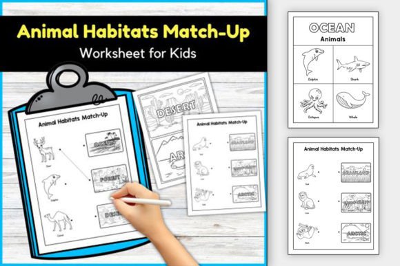 Animal Habitat Match-Up Worksheets