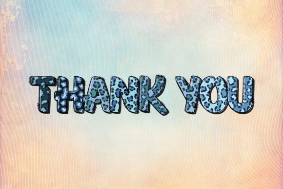 Blue Leopard Font PNG with transparent background - Preview 3