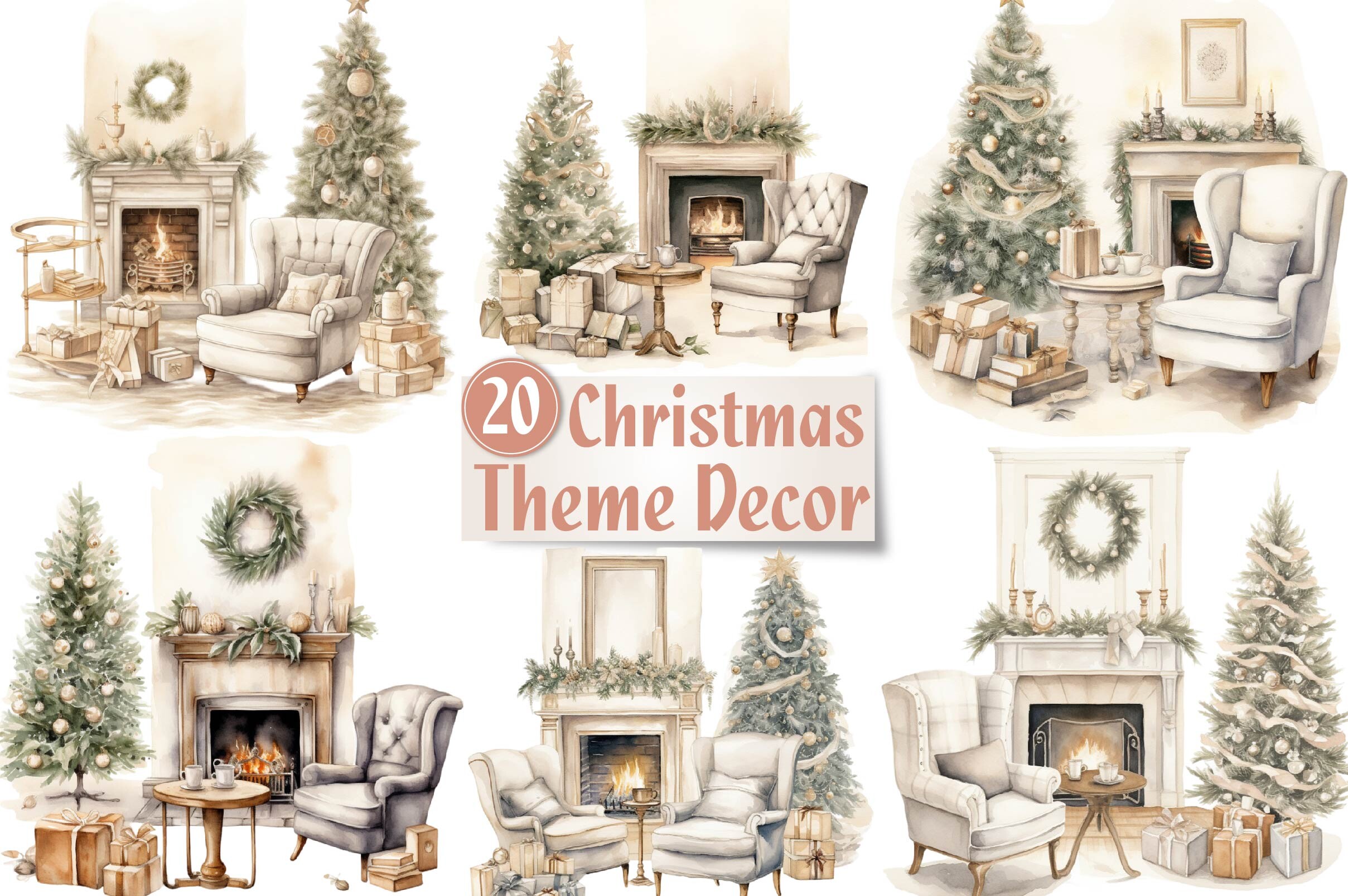 Christmas Theme Decor Clipart Graphic by Dreamshop · Creative Fabrica