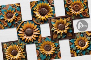 Digital Paper 3D Carved Sunflower Graphic by Artnoy · Creative Fabrica