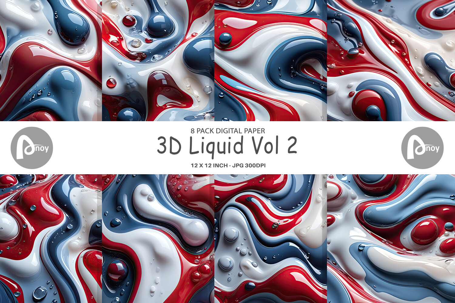 Digital Paper 3D Liquid Graphic by Artnoy · Creative Fabrica