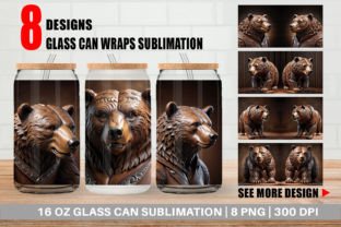 Glass Can 3D Carved Bear Graphic by Artnoy · Creative Fabrica