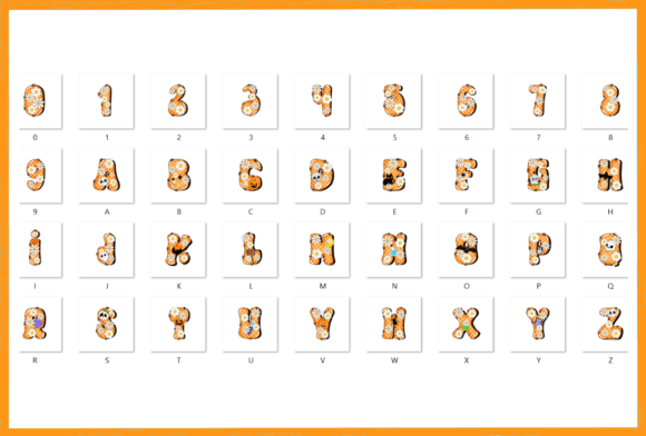 Halloween Daisy Font PNG with transparent background - Preview 4