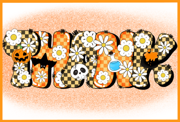 Halloween Daisy Font PNG with transparent background - Preview 6