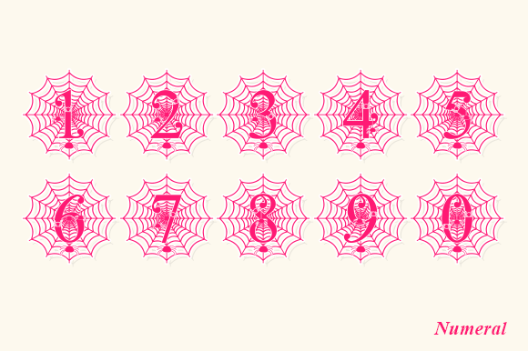 Halloween Spider Web Monogram Font PNG with transparent background - Preview 3