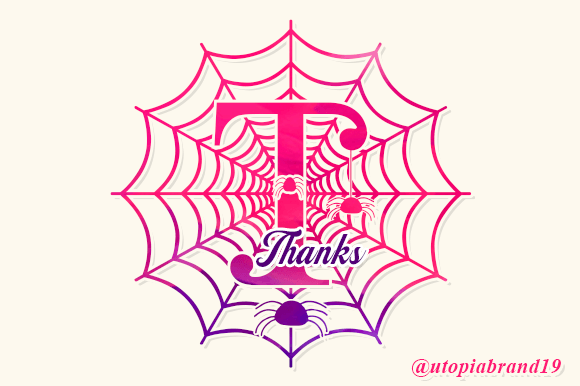 Halloween Spider Web Monogram Font PNG with transparent background - Preview 4