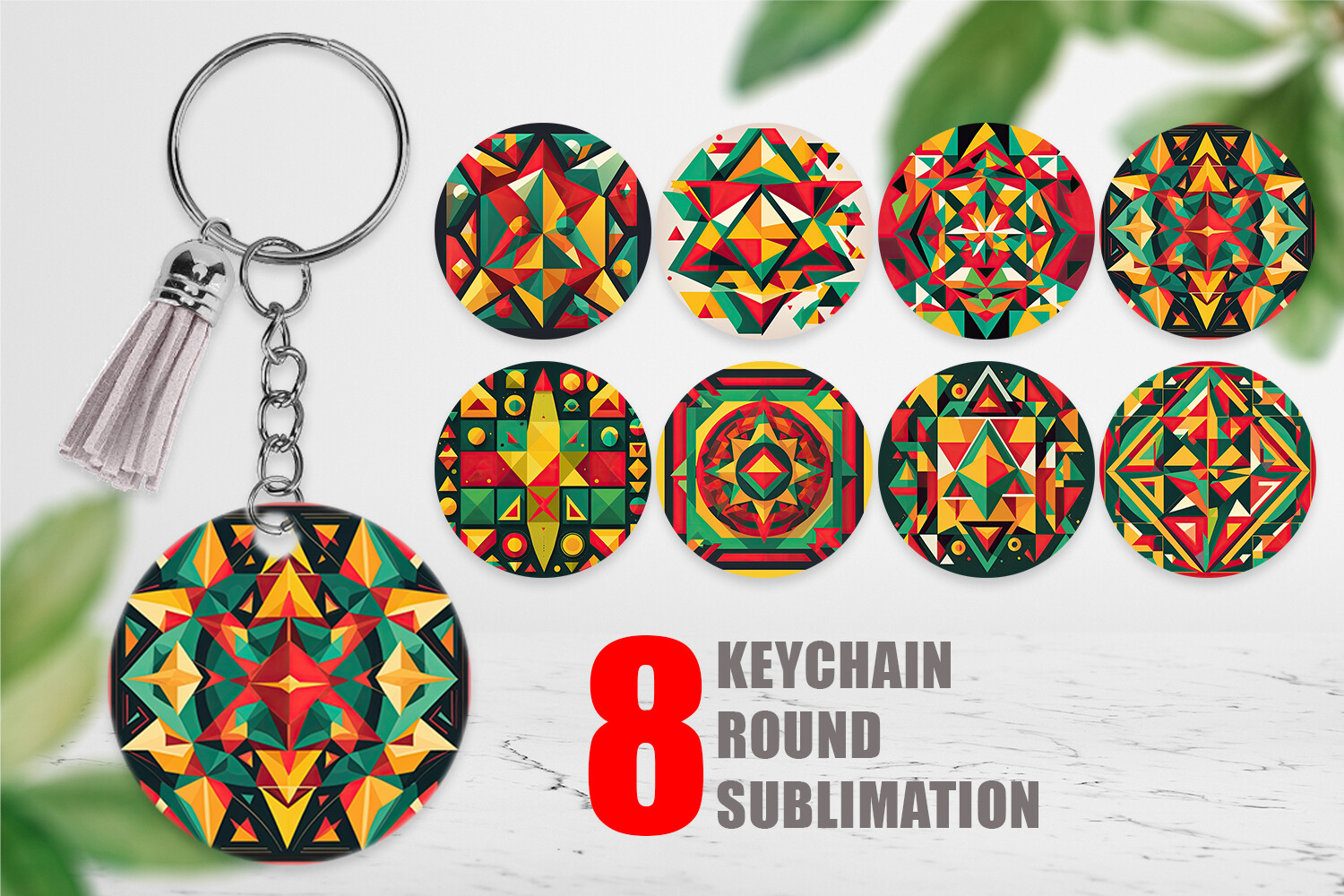 Geometric Keychains Keychain Geometric Shapes Graphic by Artnoy · Creative Fabrica