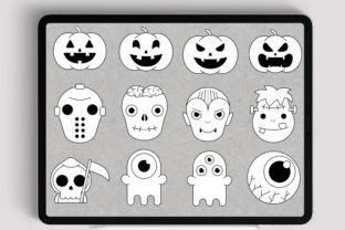 Procreate Halloween Ghost Stamps Brushes Graphic by MilaMockup ...