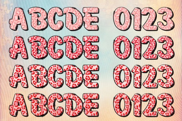 Red Leopard Font PNG with transparent background - Preview 1