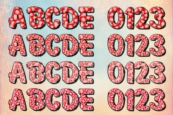 Red Leopard Font PNG with transparent background - Preview 2