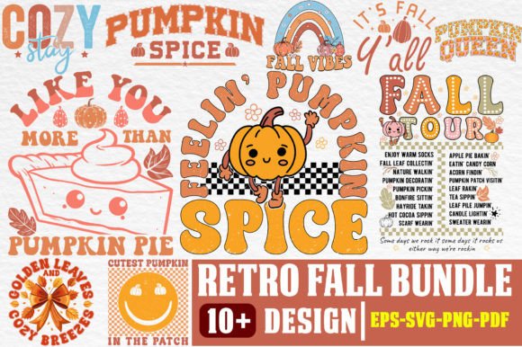 Retro Fall Autumn Sublimation Bundle SVG Graphic by TeeBundle ...